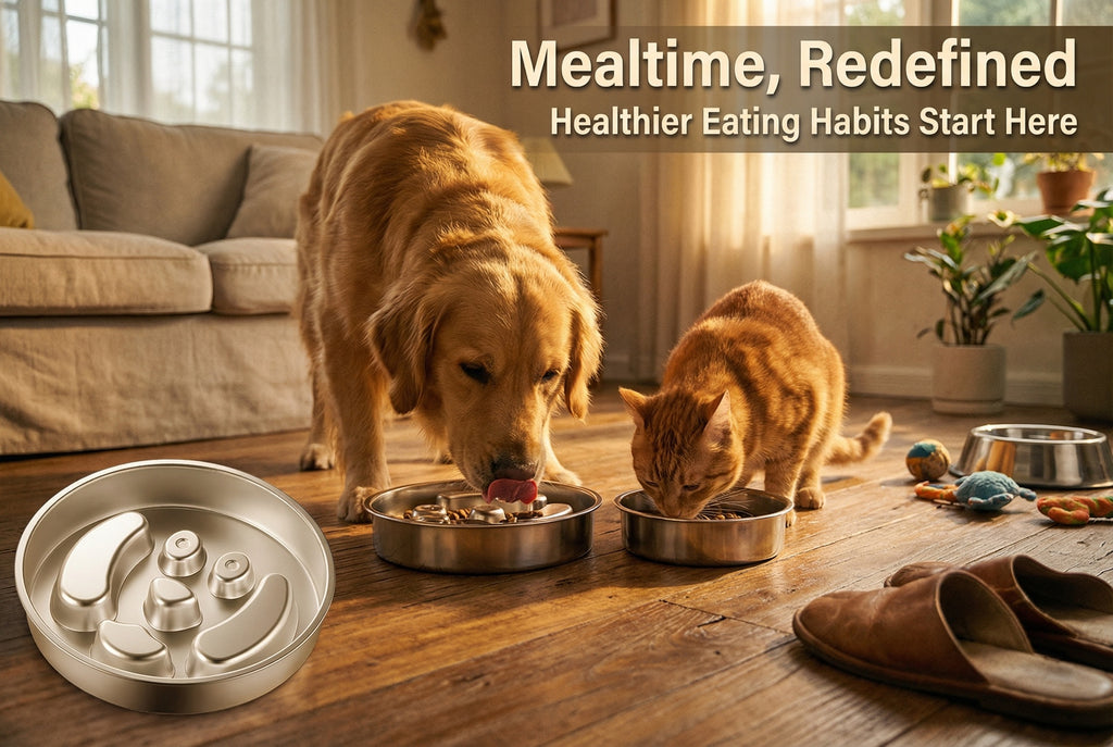 MUERIS 2-in-1 Stainless Steel Slow Feeder Bowl